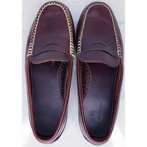 T.B. PHELPS Traditions Key West Penny Loafers Leather Brown Men's Size 9.5M VGUC - Picture 4 of 16